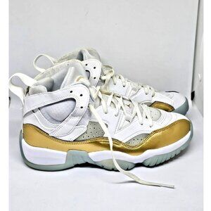 NIKE JUMPMAN TOW TREY WHITE METALLIC GOLD BLUE WOMEN'S 9 SHOES DR9631-107